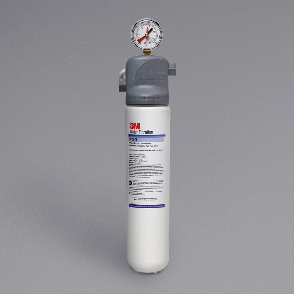 3M Water Filtration Products ICE120-S High Flow Series Filtration System  with Valve-In-Head Design for Ice Applications - 0.5 Micron and 1.5 GPM