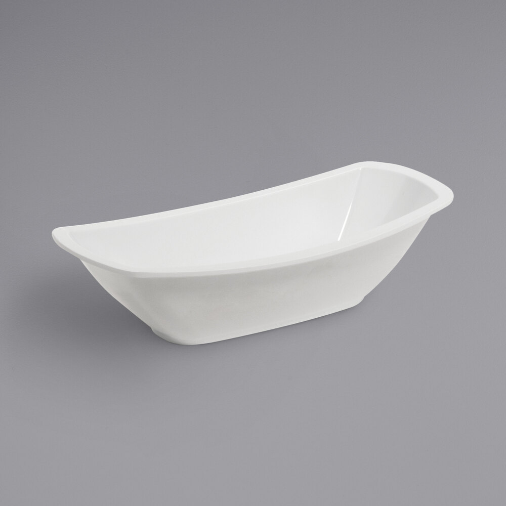 GET Enterprises OB16W Oval Acclaim 16 oz. White Rectangular Melamine