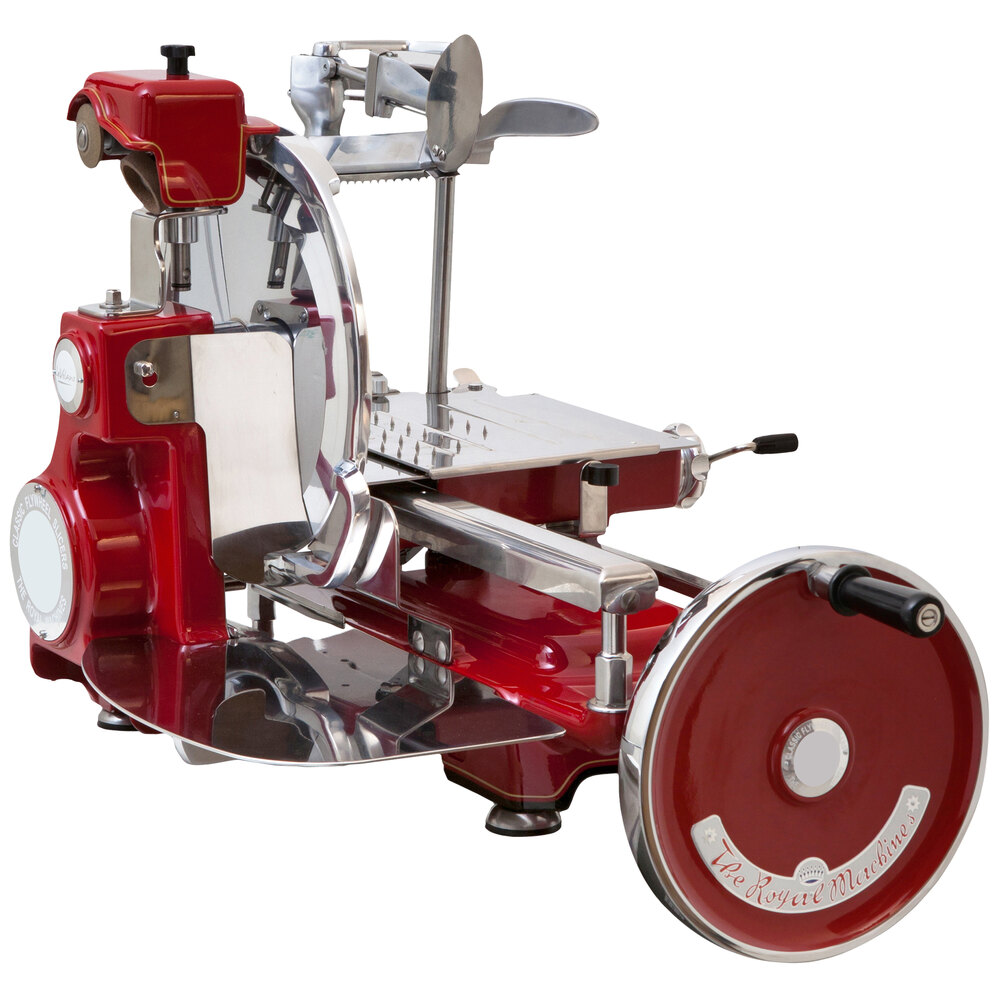Omas Volano Manual Meat Slicer; Red, Historic, 12.5" Blade