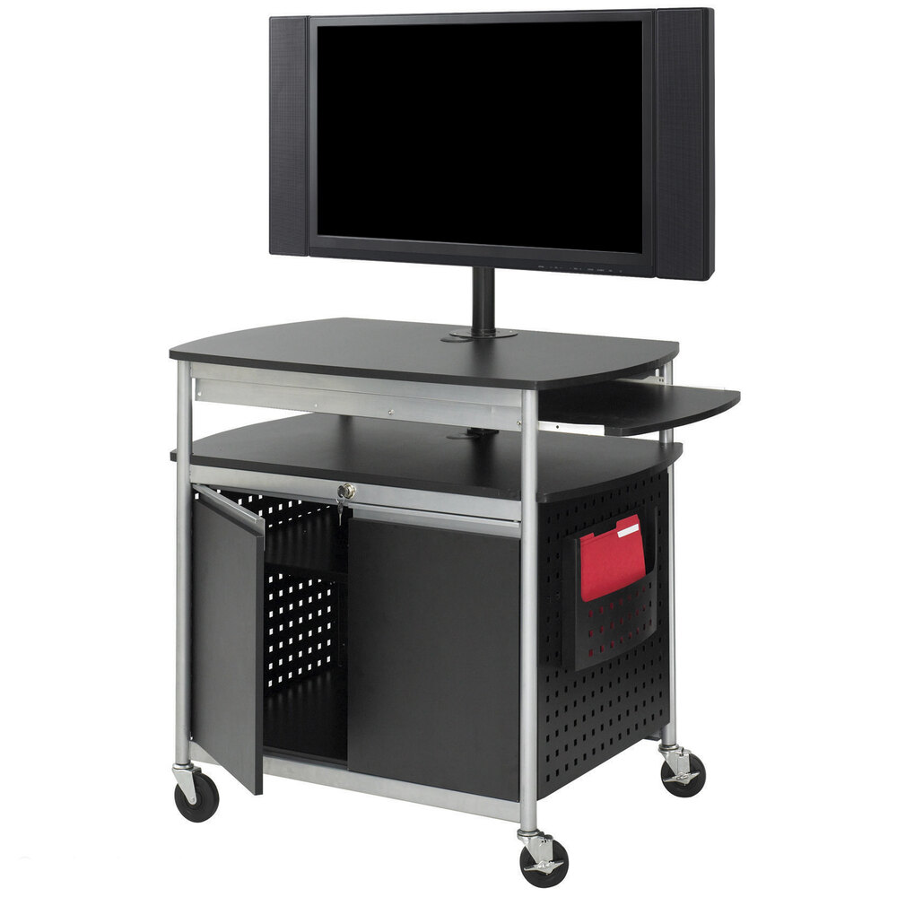 Black Safco Products Scoot Flat Panel Multimedia Cart 