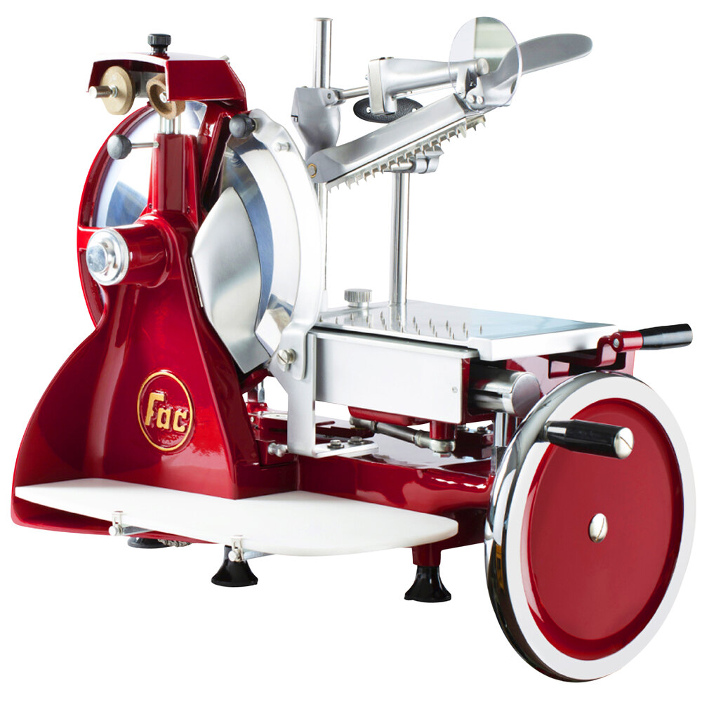 FAC Volano Manual Meat Slicer w/ Standard Flywheel (12" Red)