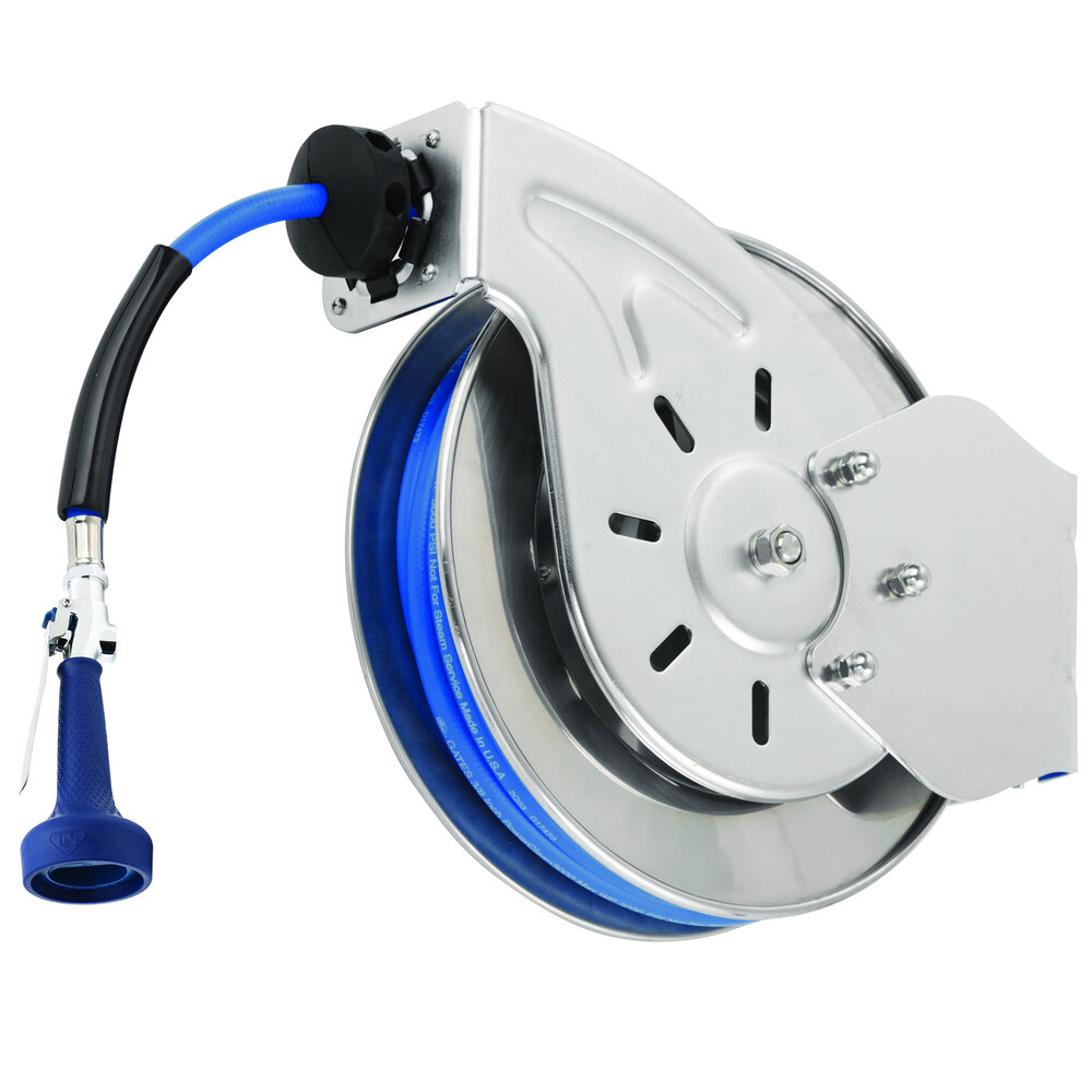 T&S B-7232-08H 35' Open Epoxy Coated Steel Hose Reel with