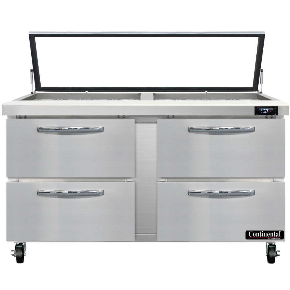 Continental Refrigerator SW60N24M-HGL-D 60&quot; 4 Drawer Mighty Top Hinged Glas