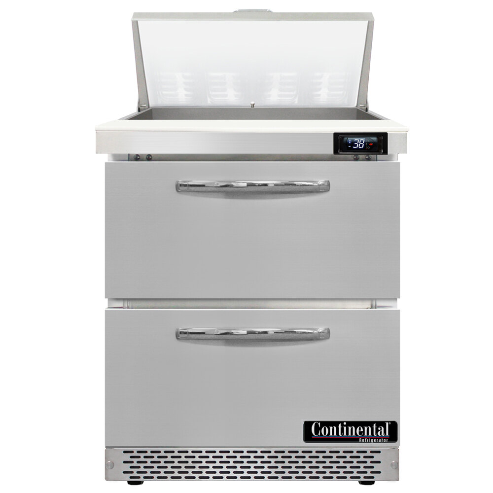 Continental Refrigerator SW27-N-8-FB-D 27&quot; 2 Drawer Front Breathing Refrige
