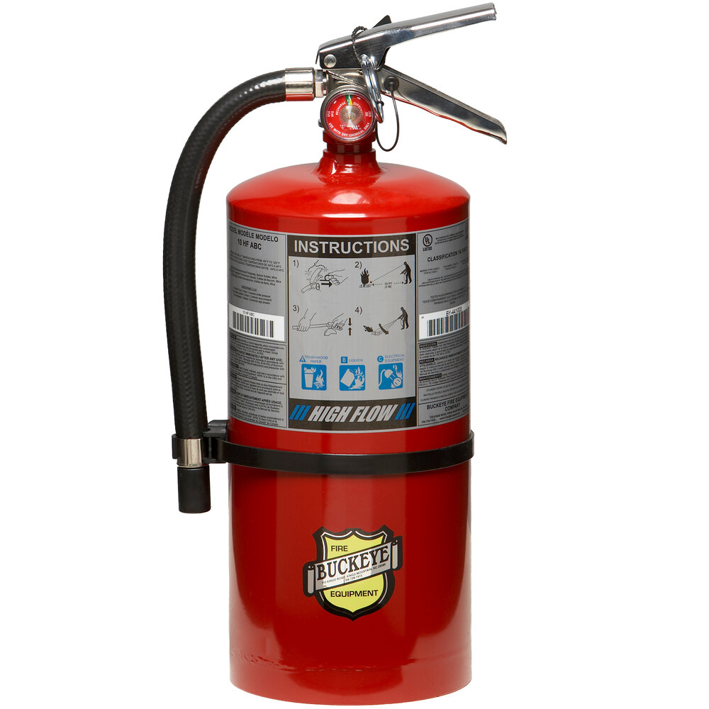 Buckeye 10 lb. ABC High Flow Fire Extinguisher Rechargeable Untagged