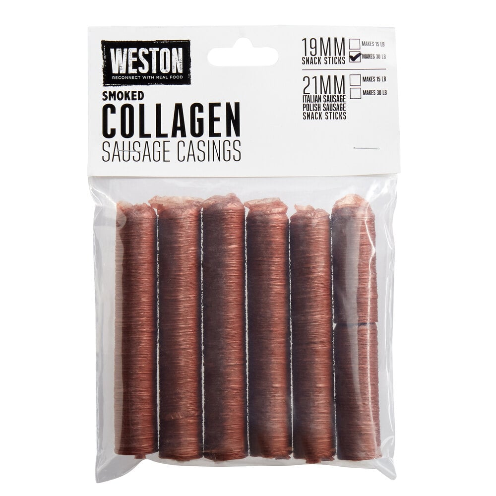 X 18 in for 20 lb 10 pc of 50 mm 2 IN SMOKE TONE Collagen Sausage Casings 