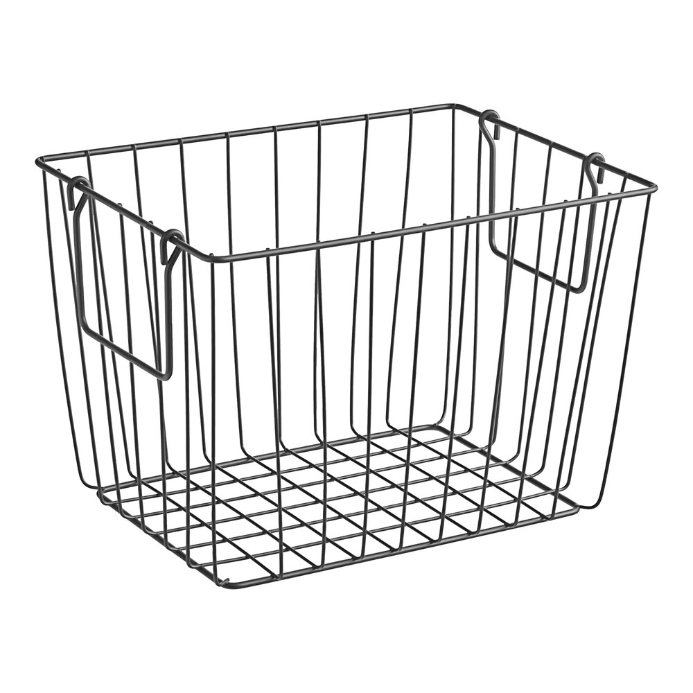 GET WB-315-MG Breeze 11 1/2 x 8 1/2 x 8 Rectangular Metal Gray Basket with Swinging Handles