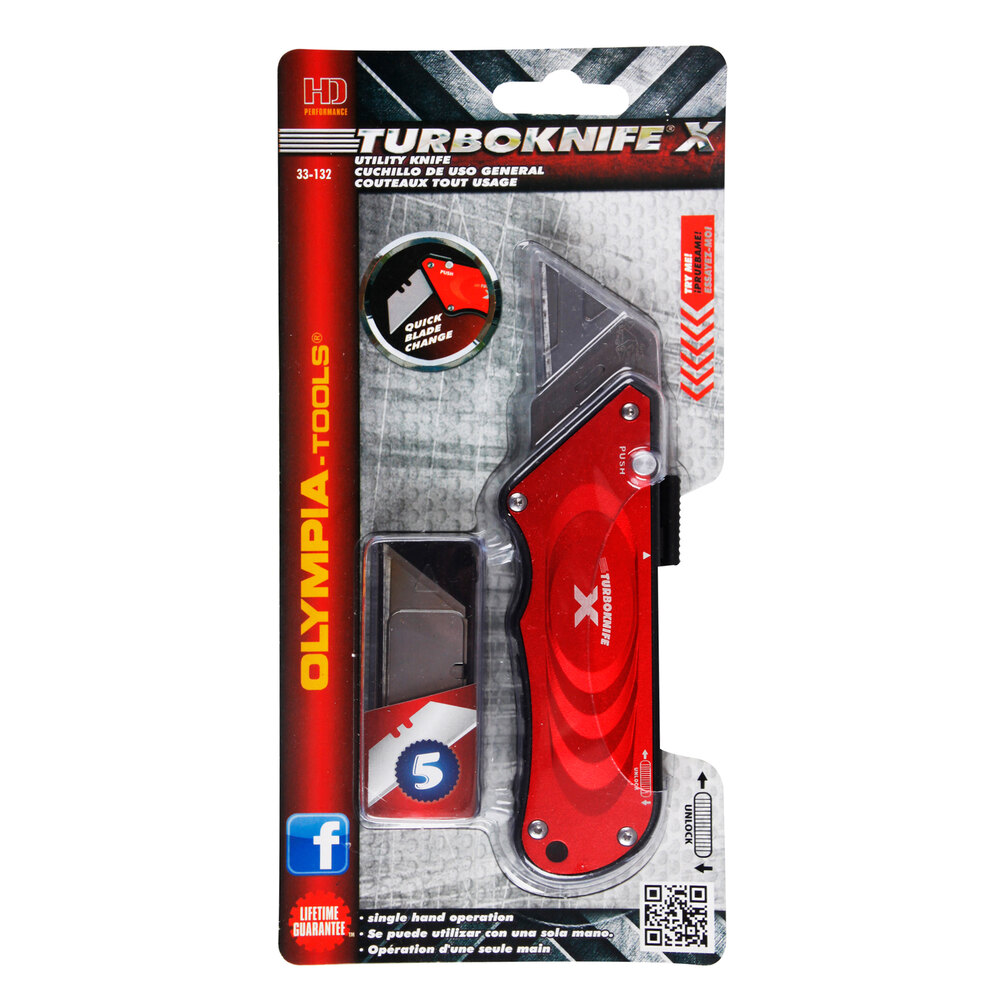 Olympia Tools 33132 Turboknife X Red Utility Knife