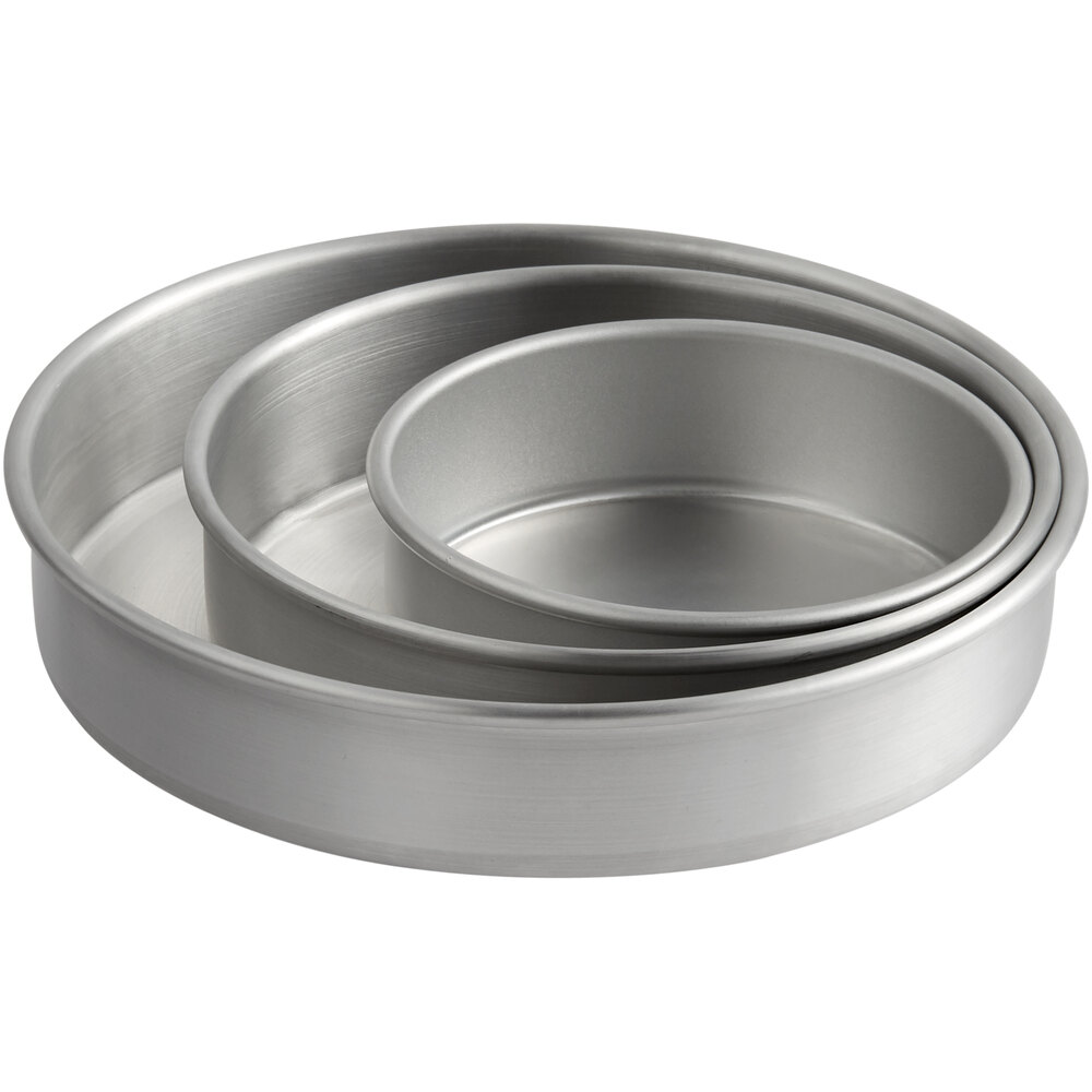 Round 2" Deep Aluminum StraightSided Cake Pan / Deep Dish Pizza Pan