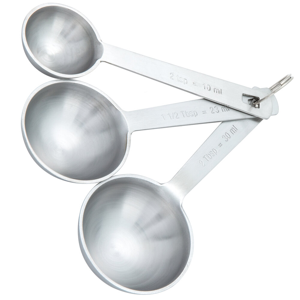 Tablecraft 727 3-Piece Stainless Steel Extra-Large Measuring Spoon Set