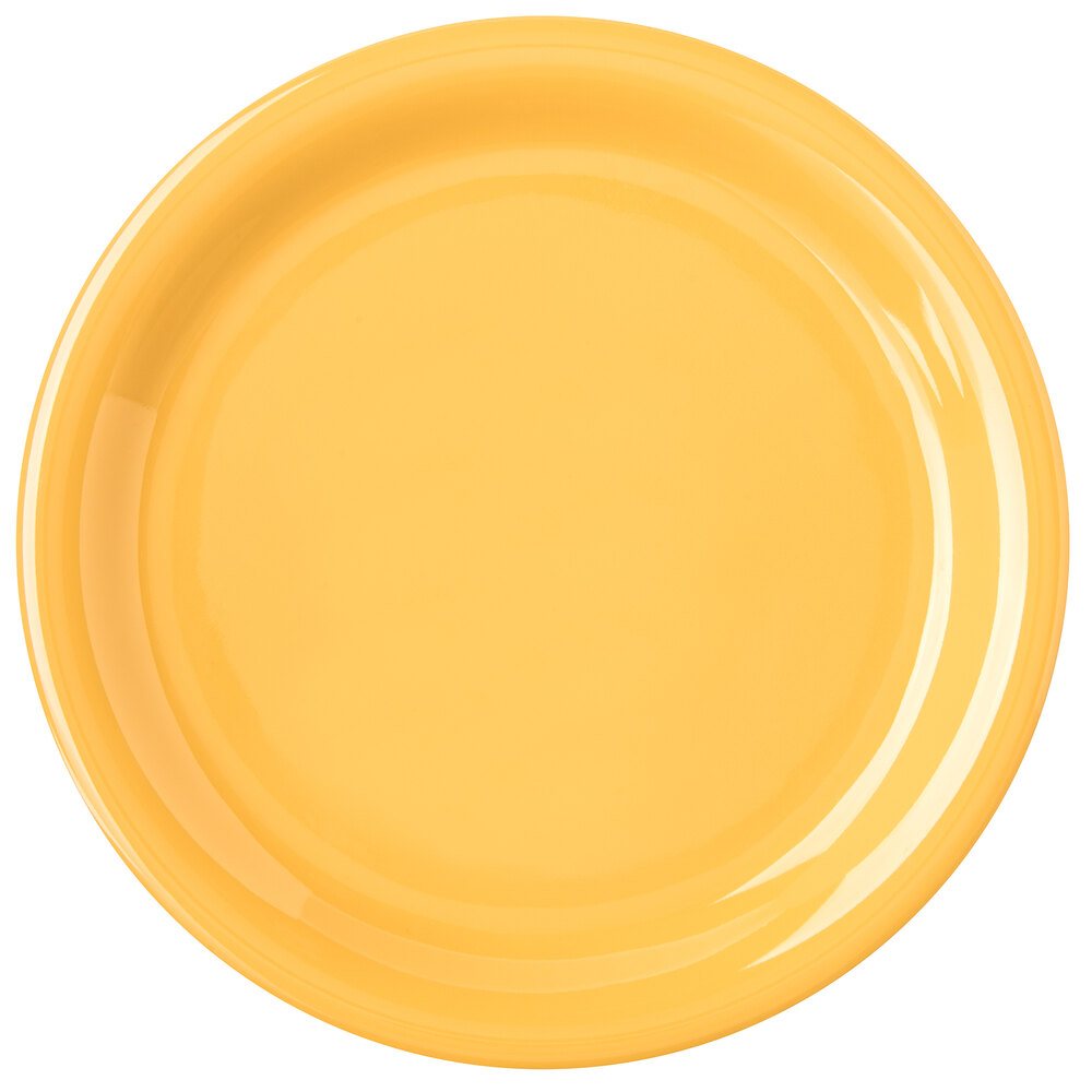Carlisle 4300822 Durus 6 1/2" Honey Yellow Narrow Rim Melamine Plate