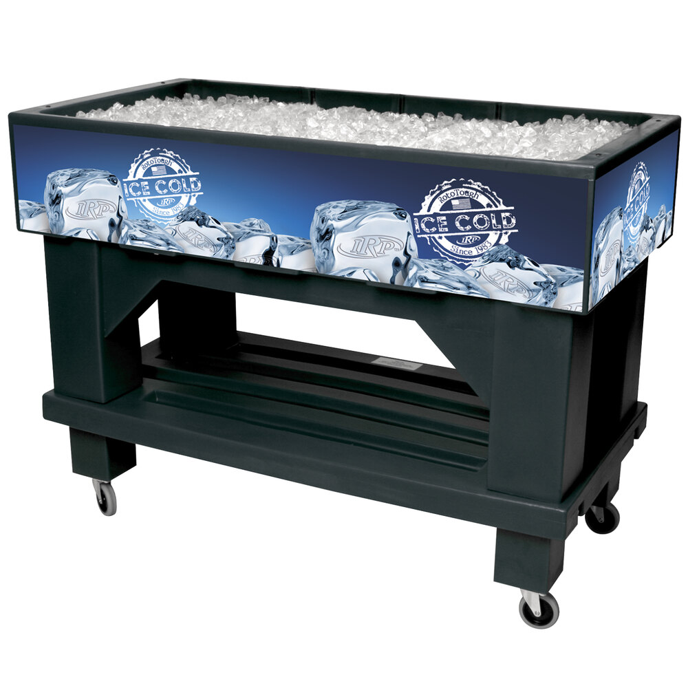 IRP Black Texas Icer 710 Insulated Ice Bin / Merchandiser with Shelf