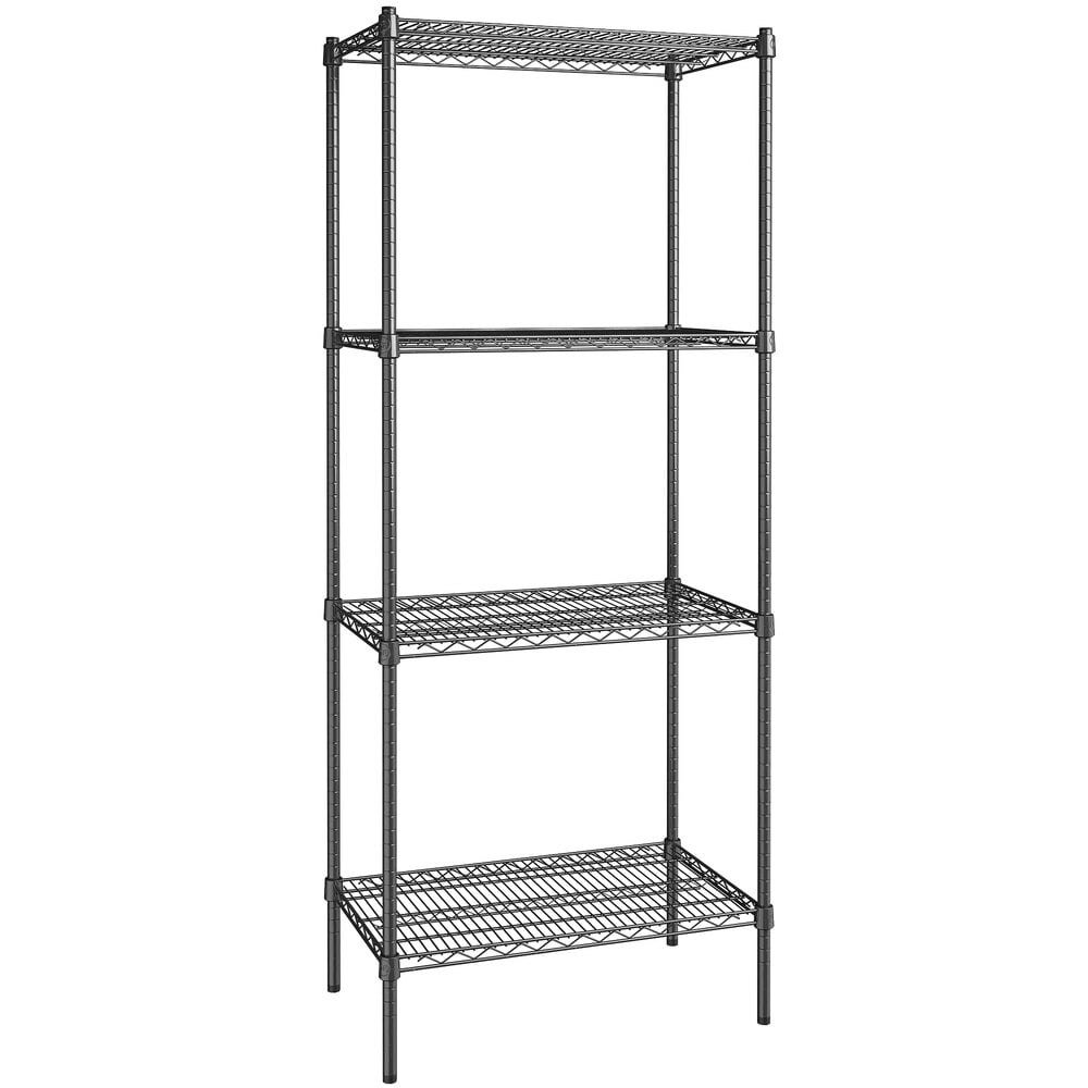 18 x 60 Black Epoxy Wire Wall Mount ShelfCan be used at Garage Home Restaurant Warehouse Kitchen as Bookshelf. 