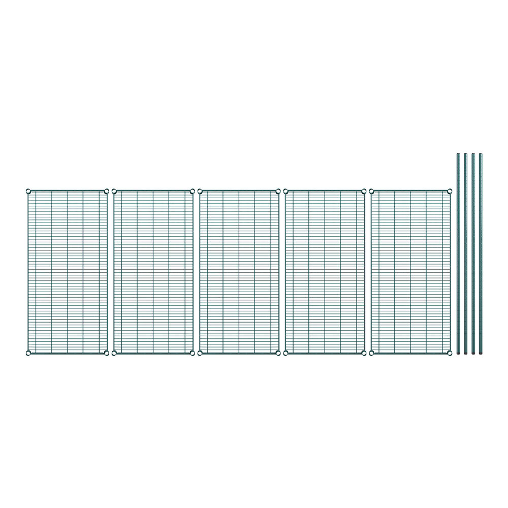 A row of wire mesh panels on a white background.