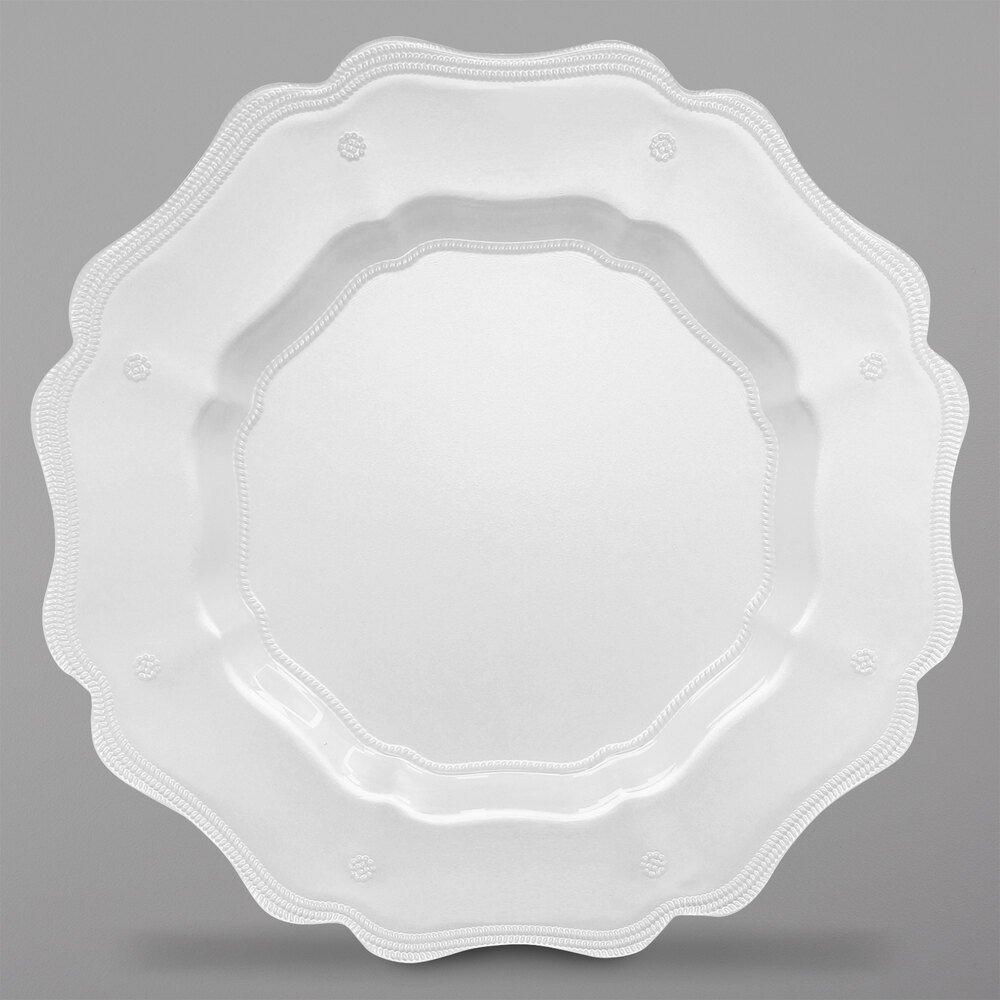 The Jay Companies 1470450 13" Mariloo Pearl White Glass Scalloped