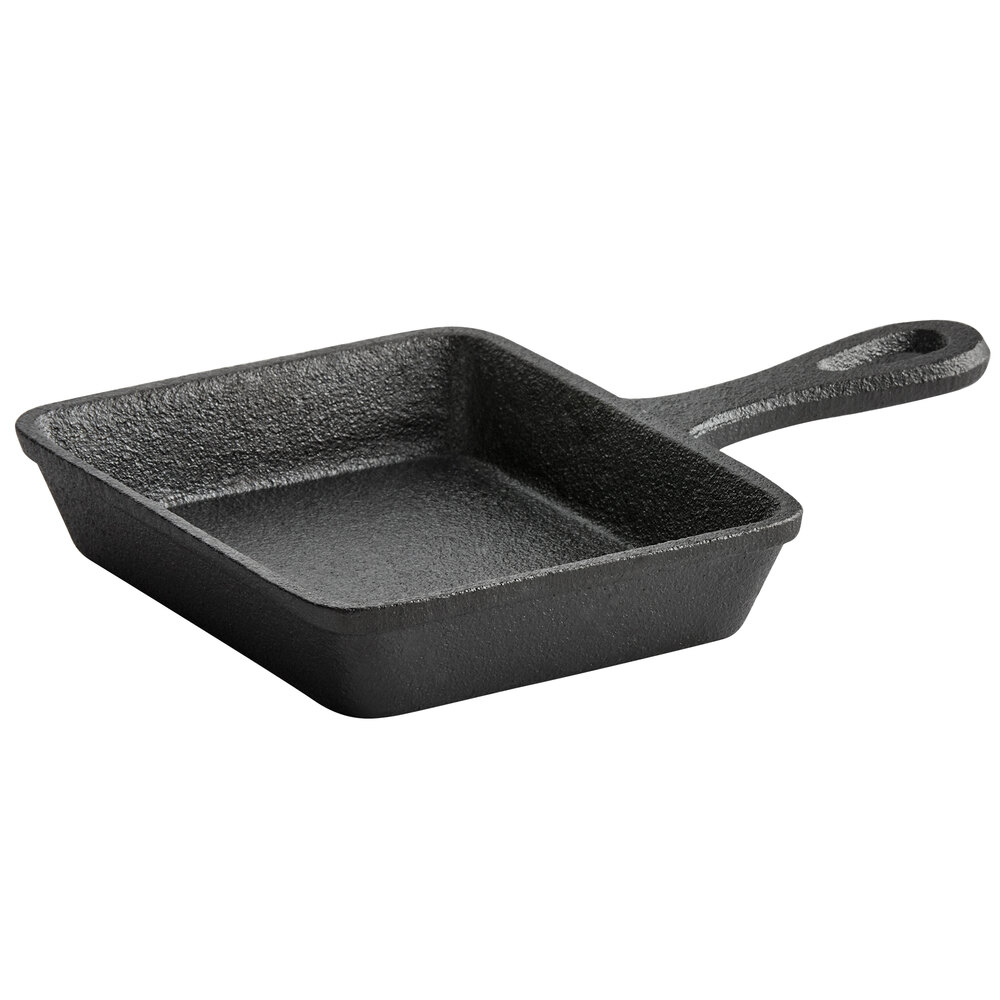 Vollrath 59739 5" x 4" PreSeasoned Mini Cast Iron Rectangular Skillet