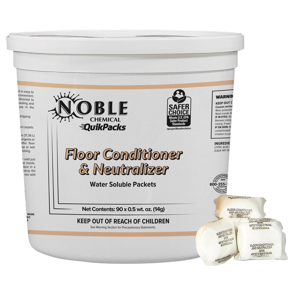 Noble Chemical QuikPacks 0.5 oz. Concentrated Floor Conditioner and  Neutralizer Packs 90 Count Tub