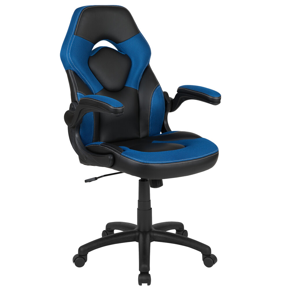 Flash Furniture CH00095BLGG HighBack Blue LeatherSoft Swivel Office