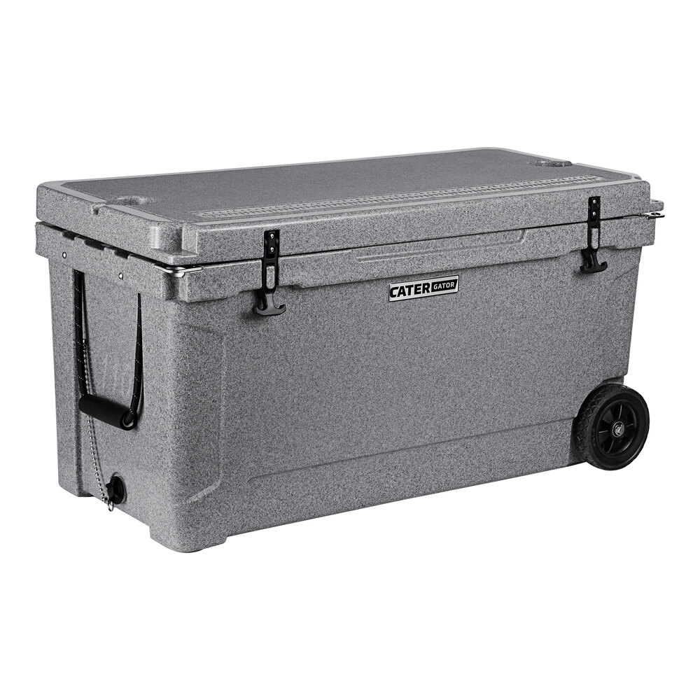 CaterGator CG100SPBW Beige 110 Qt. Mobile Rotomolded Extreme Outdoor Cooler  / Ice Chest