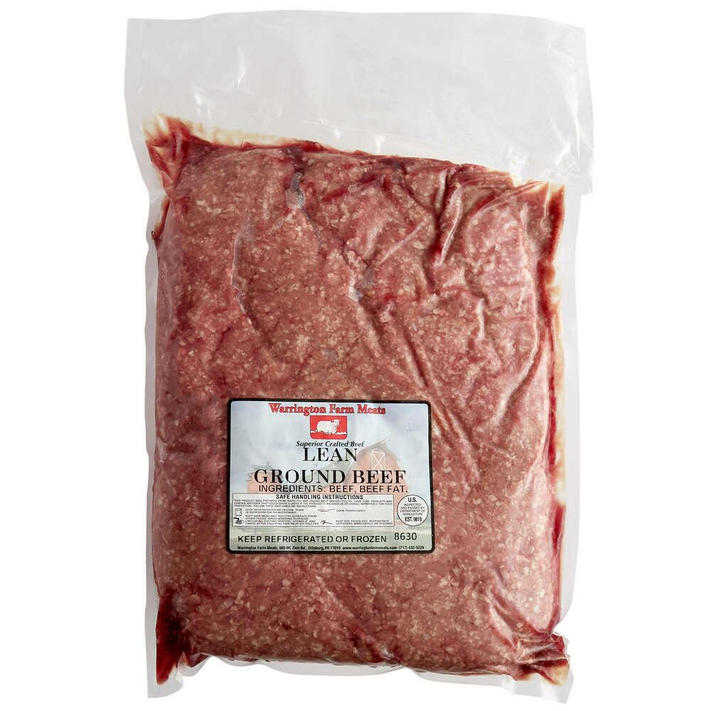 Warrington Farm Meats Fresh Extra Lean Ground Beef 95 Lean 5 Fat 5 lb
