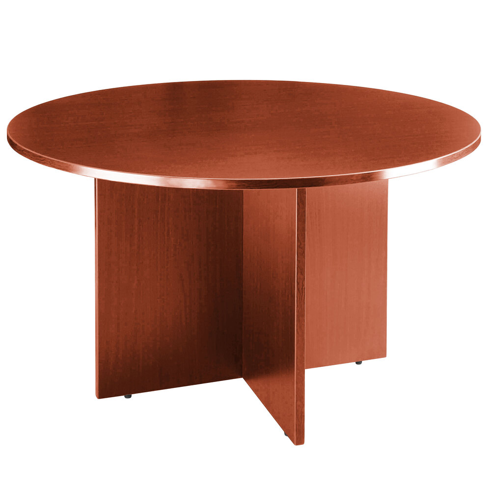 Office Pope Value Round Conference Room Table & Chairs Set 42 Diameter & 4 Chairs, Cherry 