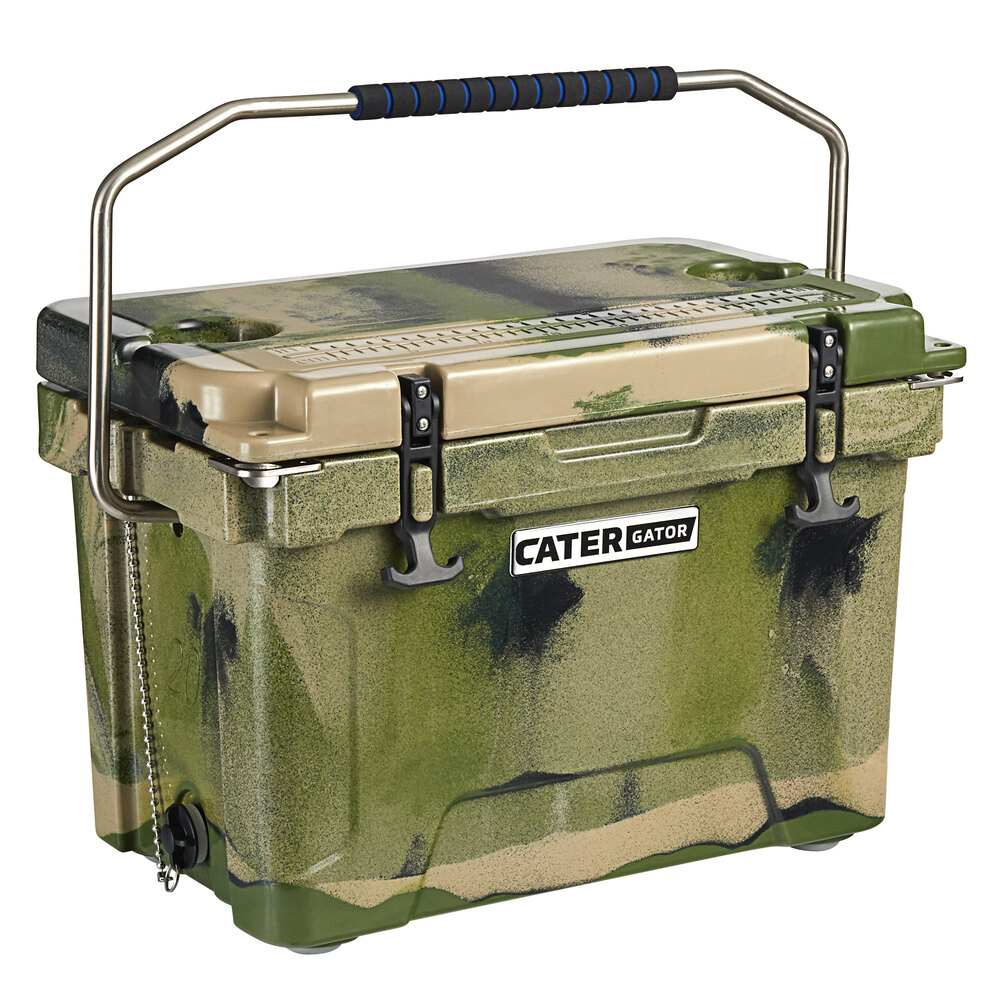 CASCADE INDUSTRIES COOLERS 20QT QUART ARMY CAMO GREEN ROTOMOLDED ICE CHEST