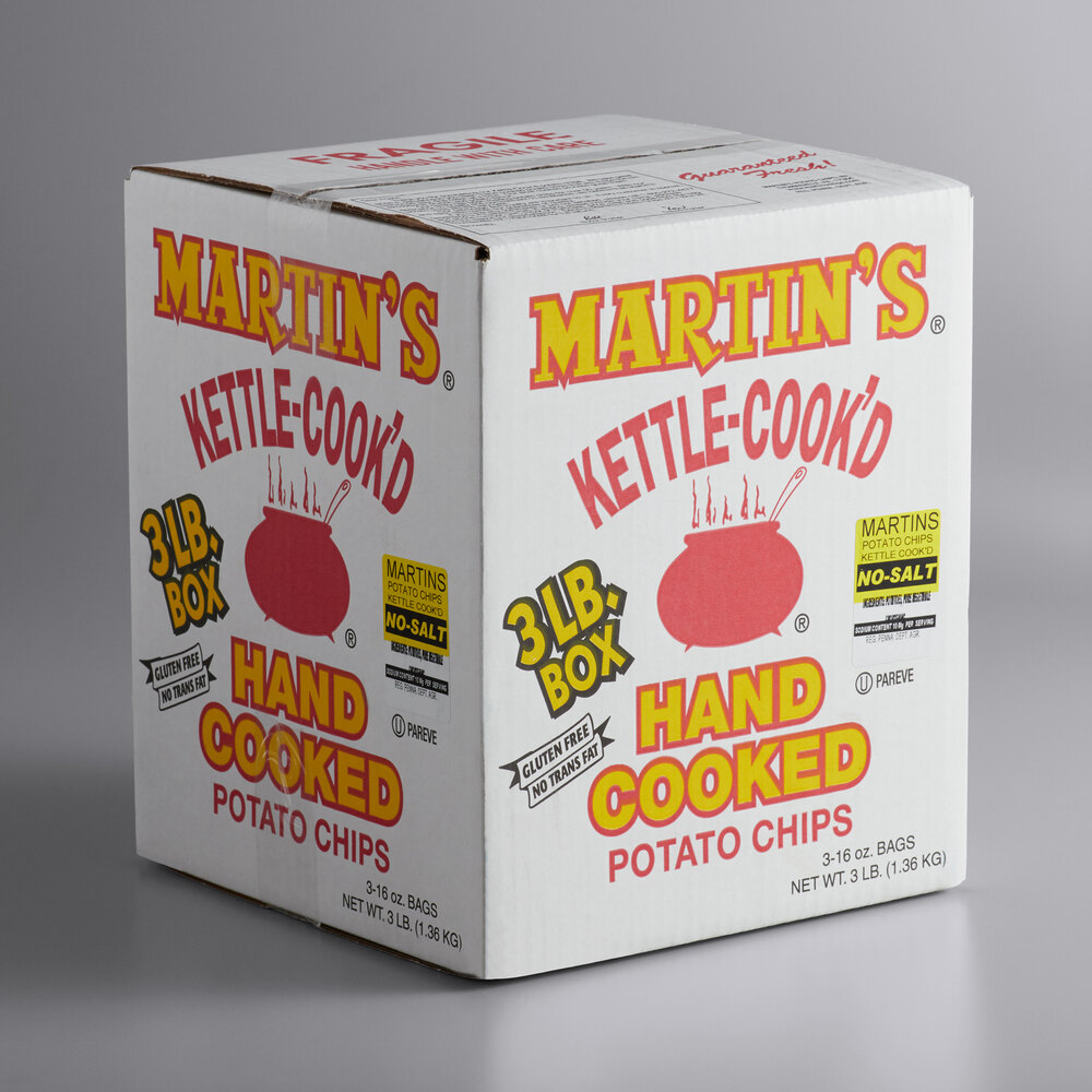 Martin's Unsalted KettleCooked Potato Chips (3 lb. Box)