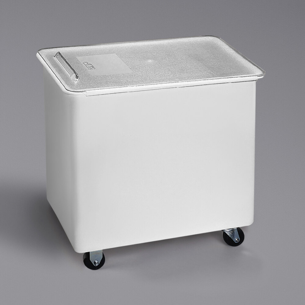 Carlisle BIN3602 36 Gallon / 575 Cup White Flat Top Mobile Ingredient