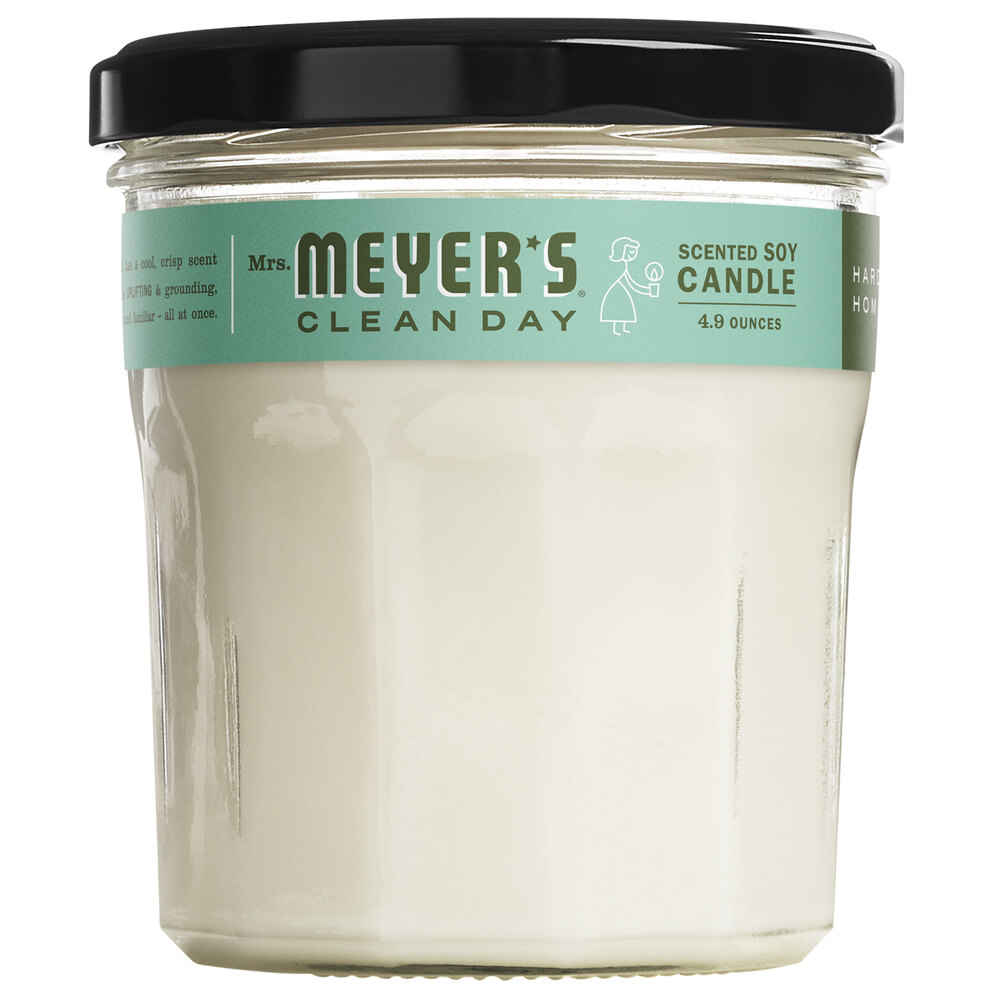 Mrs. Meyer's Clean Day 663190 4.9 oz. Basil Scented Wax Candle 6/Case