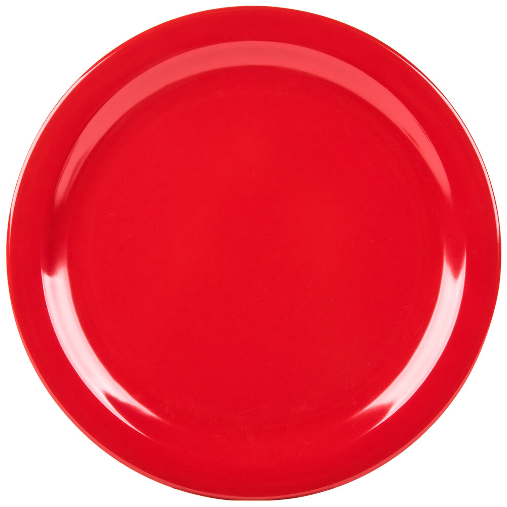 Carlisle 10 1/4" Red Melamine Plates (Bulk, 48/Case)