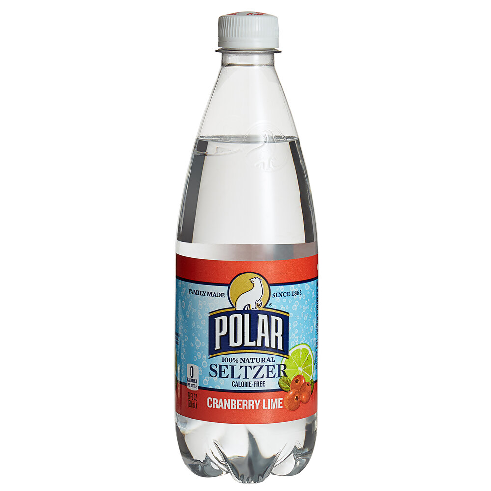 Polar 20 oz. 100 Natural Cranberry Lime Seltzer 24/Case