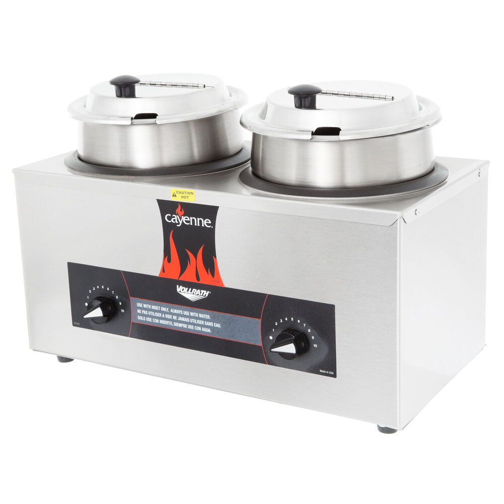Vollrath 72040 Cayenne Twin Well 4 Qt. Countertop Rethermalizer