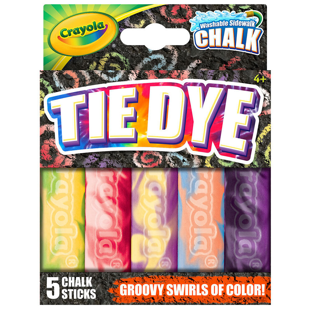 Download Crayola 35800 4" 5 Assorted Color Tie Dye Washable Sidewalk Chalk