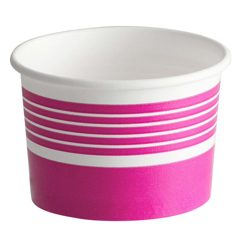 Choice 4 oz. Pink Paper Frozen Yogurt / Food Cup 50/Pack