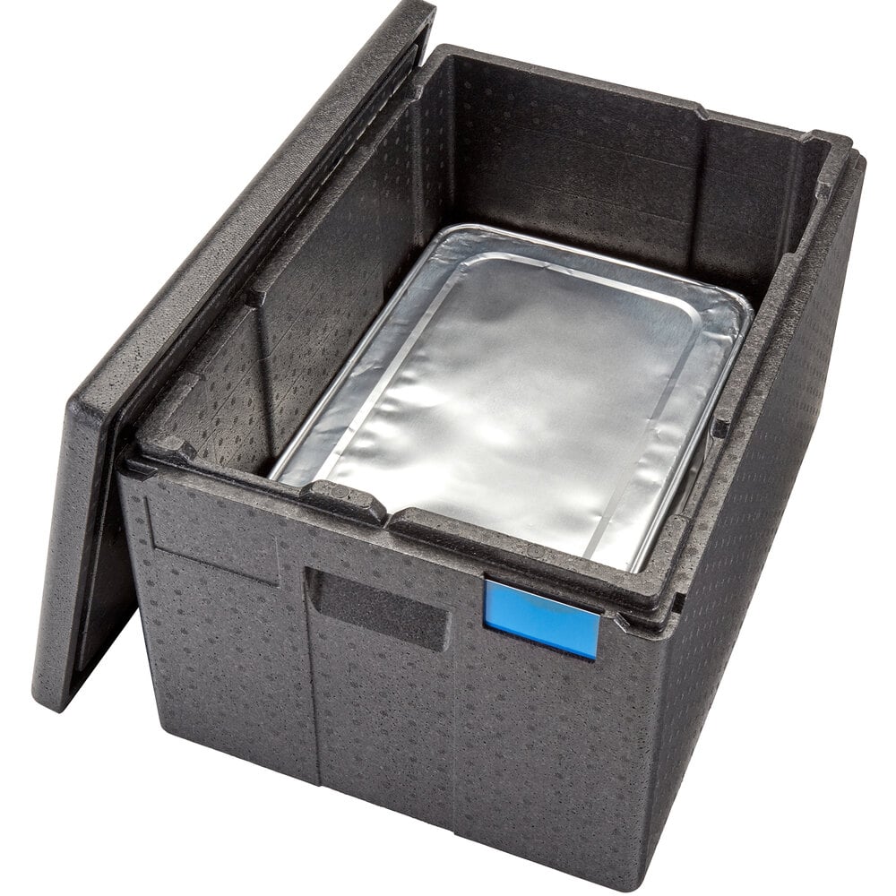 Cambro Cam GoBox® Black Extra Large Top Loading EPP Insulated Pan Carrier 8" Deep Full-Size Pan Max Capacity