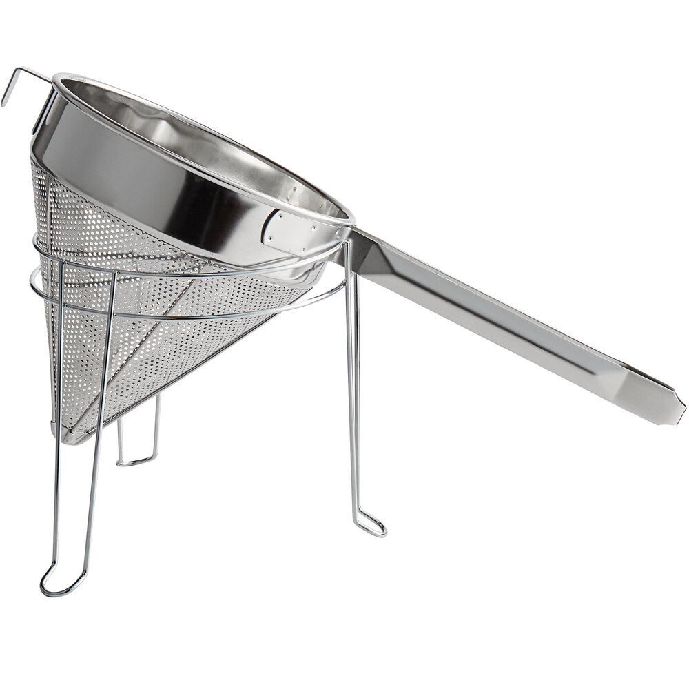 Choice 8" Fine China Cap Strainer and Stand Set