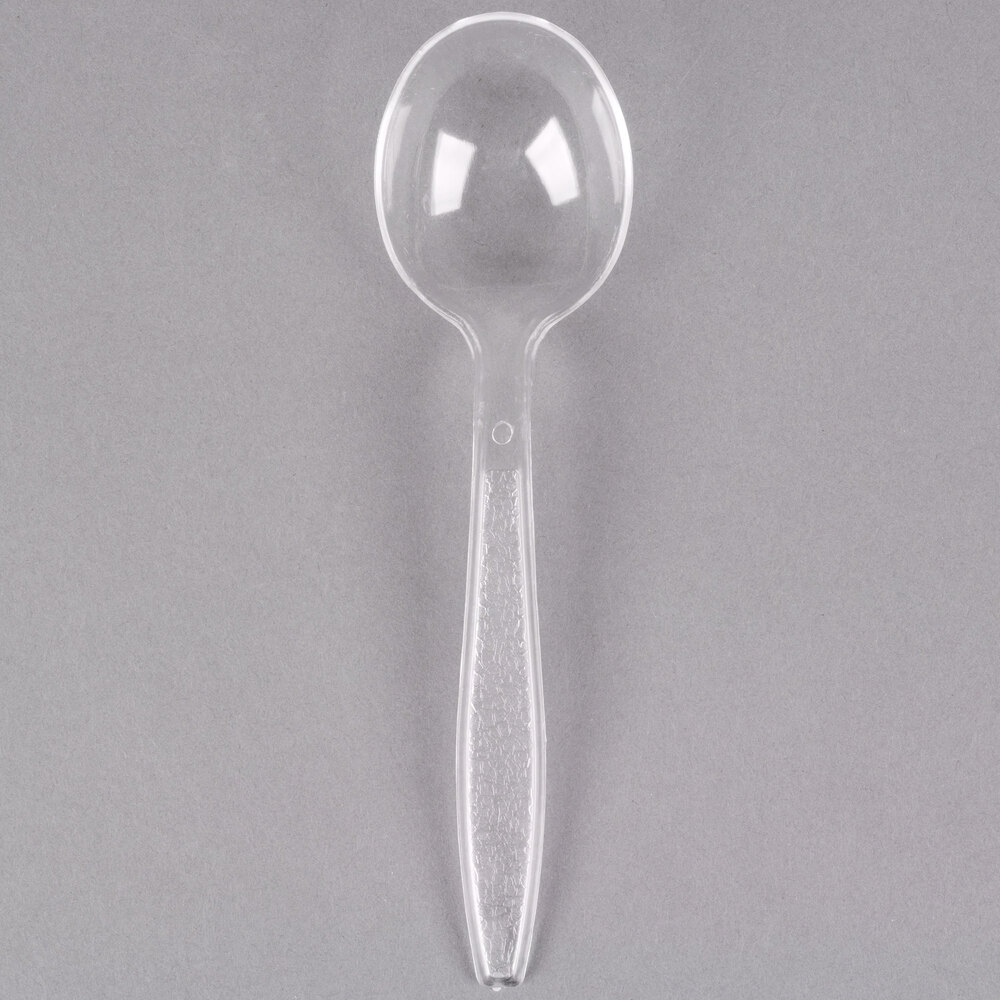Visions Clear Heavy Weight Plastic Soup Spoon 100/Pack