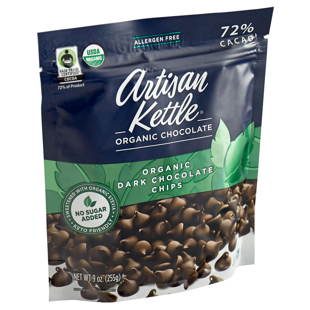 Artisan Kettle 9 oz. Organic No Sugar Added Dark .9M Chocolate Chips