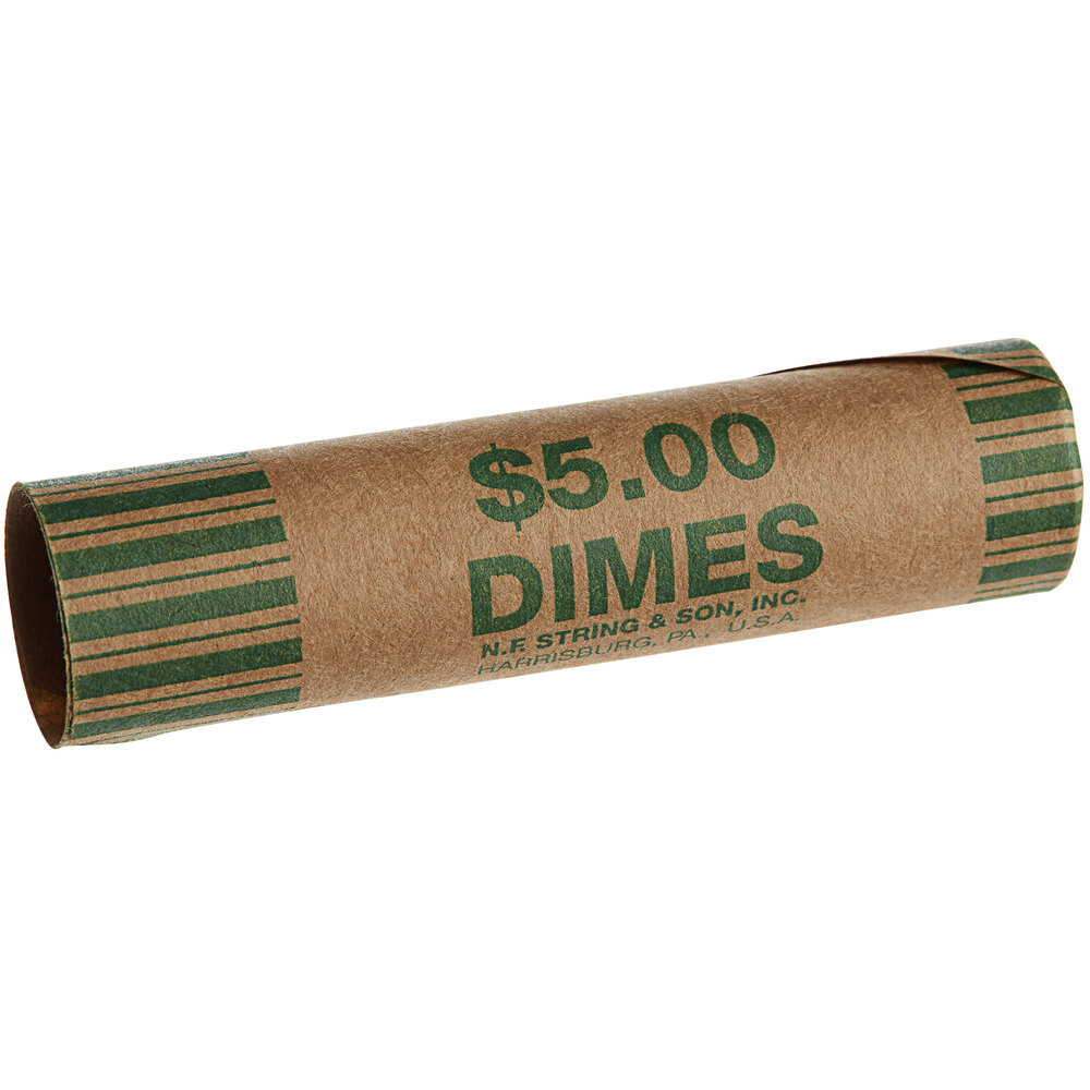 Preformed Coin Wrapper 5, Dimes 1000/Case