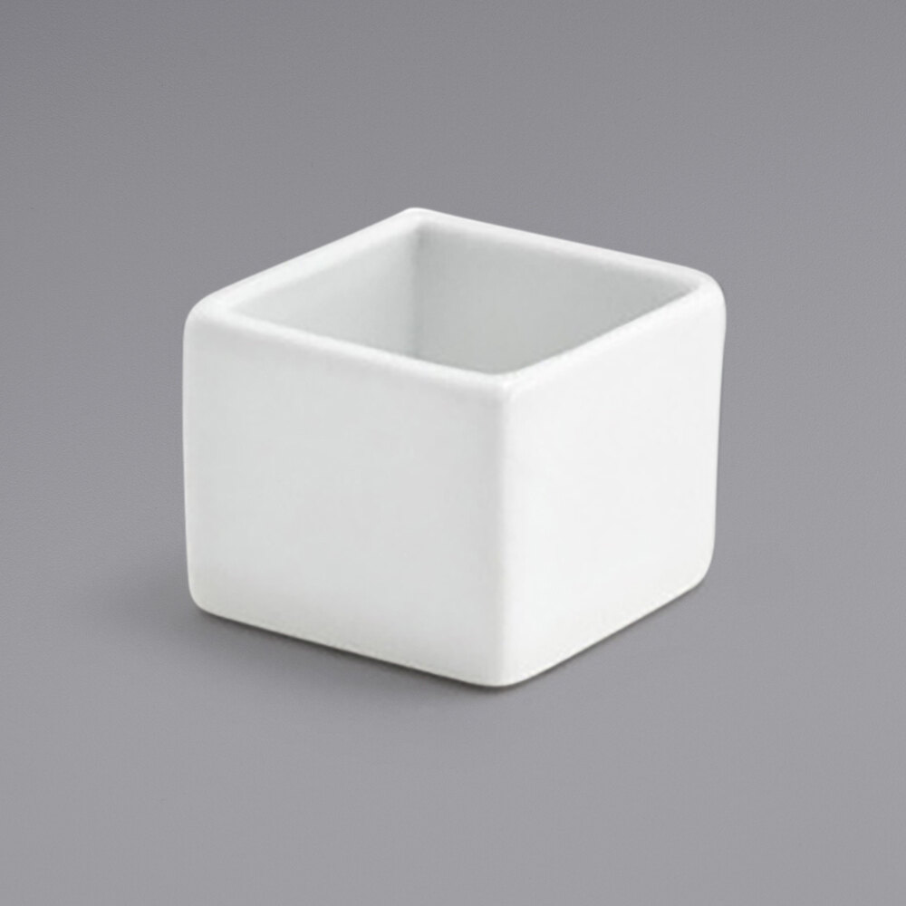 2 Width Porcelain 1 oz Pack of 24 Front of the House DSD034WHP24 Canvas Square Ramekin 2 Length White 2 Height 