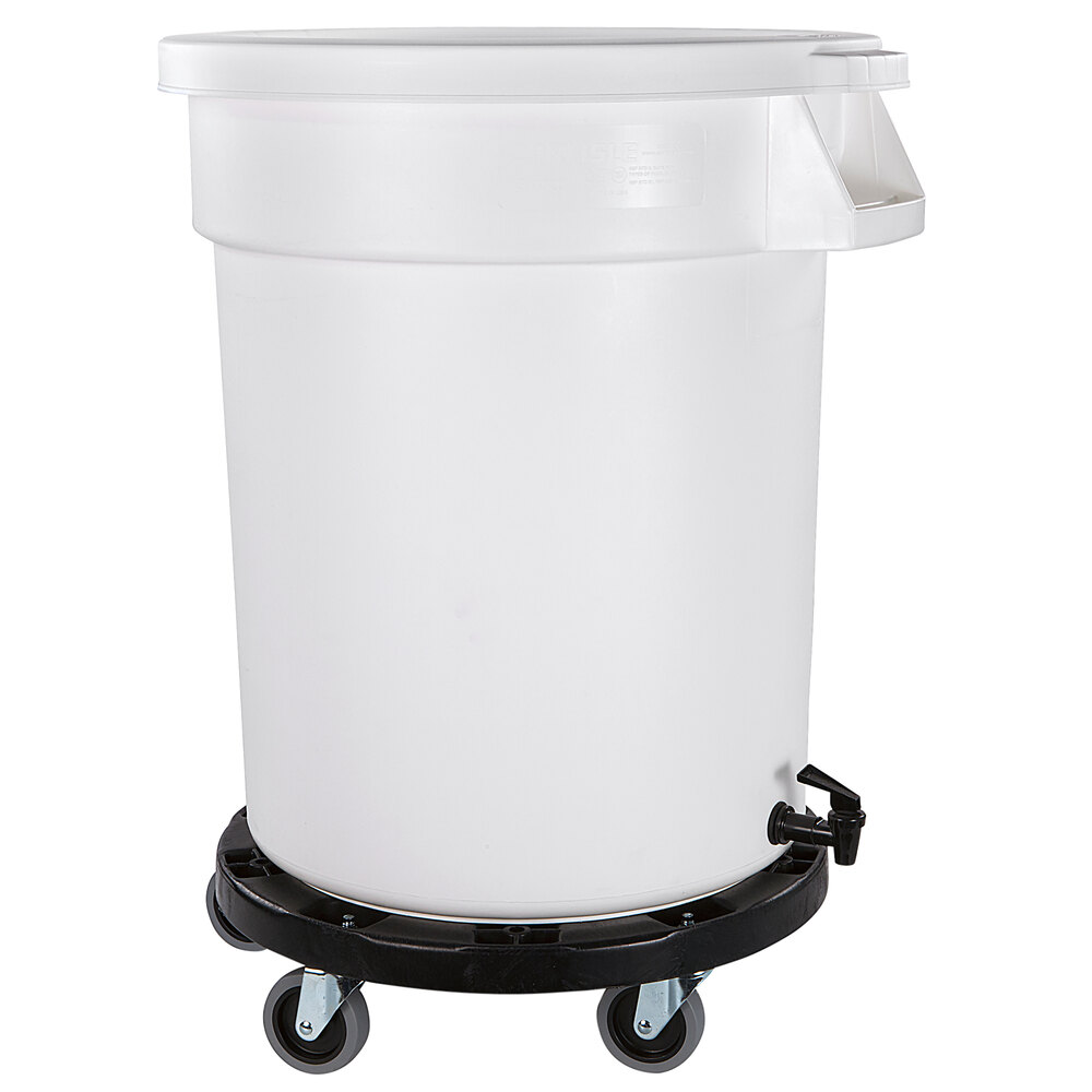 Carlisle 34102202 Bronco 20 Gallon / 320 Cup White Round Mobile Soak