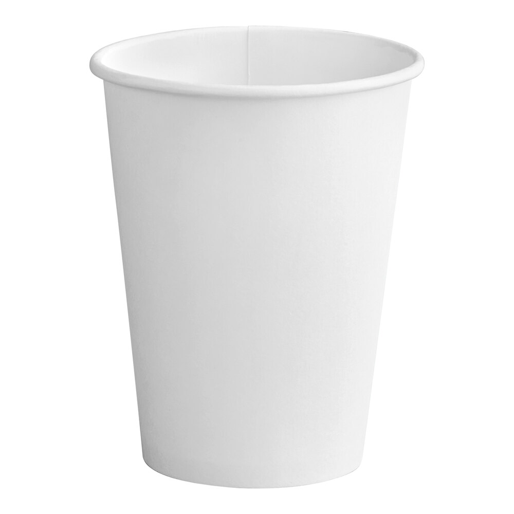 Solo 12 oz. White Single-Sided Poly Paper Hot Cup - 1,000/Case
