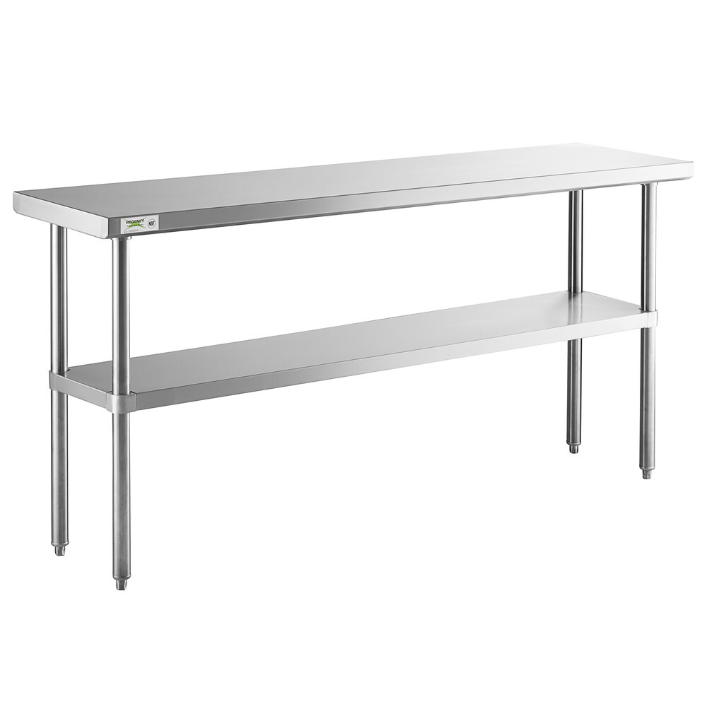 Regency 18 inch x 72 inch 16-Gauge 304 Stainless Steel Commercial Work Table with Undershelf