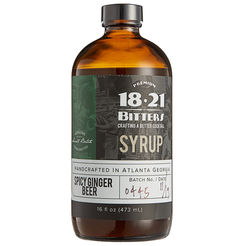 18.21 Bitters Spicy Ginger Beer Concentrated Syrup 16 fl. oz.