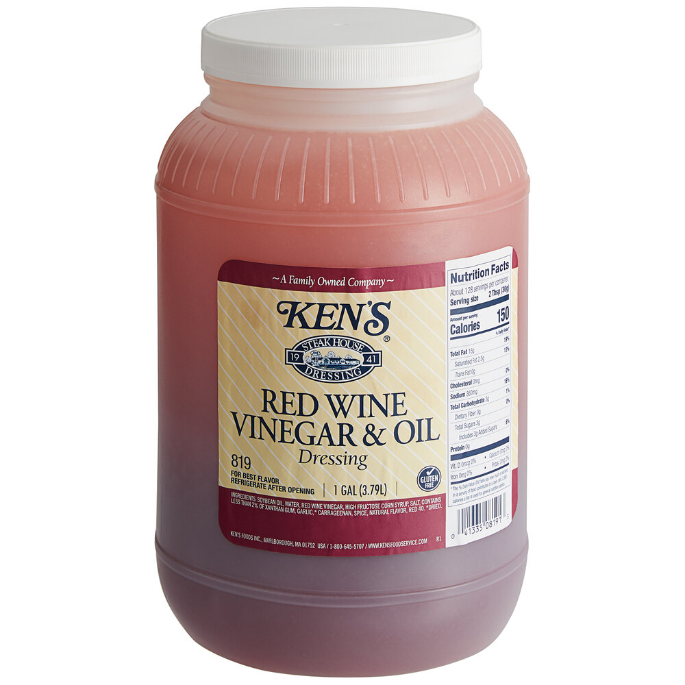 Ken's Bulk Red Wine Vinegar & Oil Dressing (1 Gallon 4/Case)