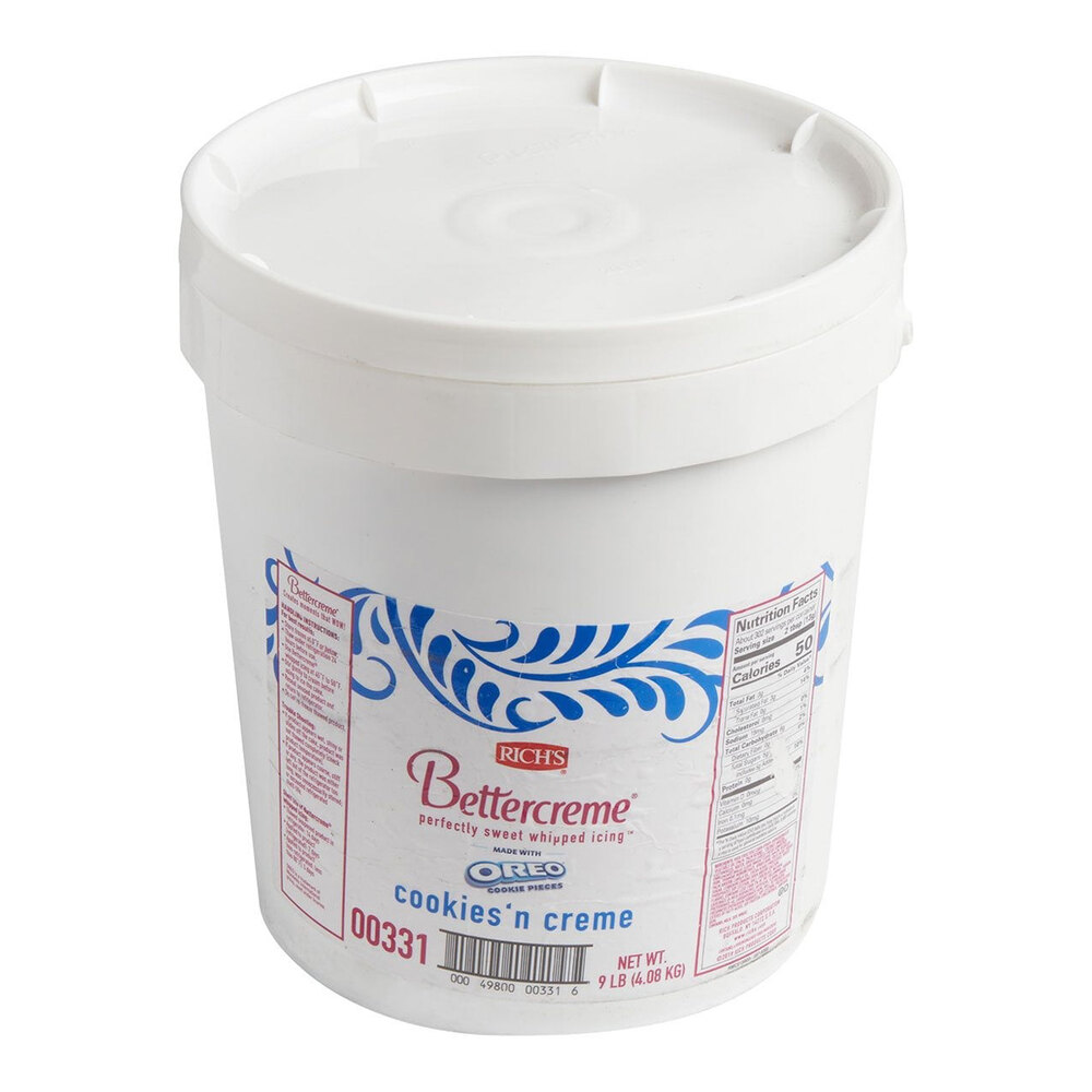 Rich's Bettercreme Whipped Icing - Cookies 'N Creme Oreo (9 lb.)