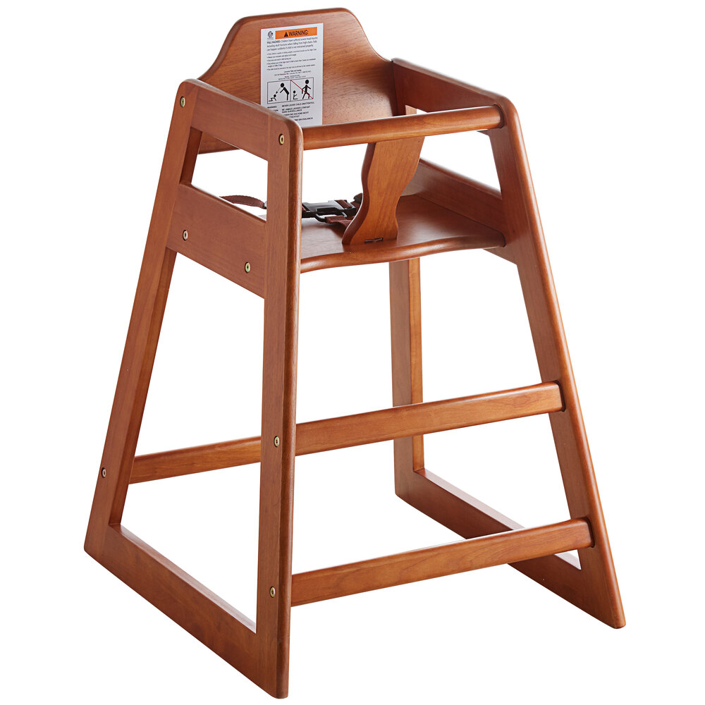 HC-100-MOD-M-P Mahogany Wood Assembled High Chair G.E.T 