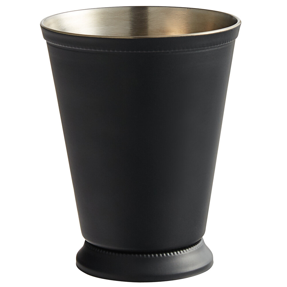 Acopa 8 oz. Black Tiara Stoneware Mug - 12/Pack