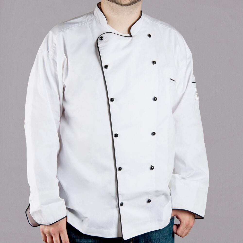 Dennys Short Sleeve White Chef Jacket With removable Studs Lge Fit Chest 44-46" 