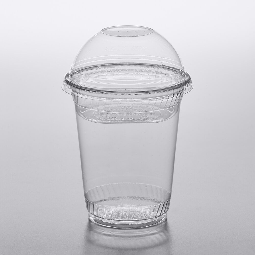 FabriKal Greenware 12 oz. Compostable Clear Plastic Parfait Cup with 4